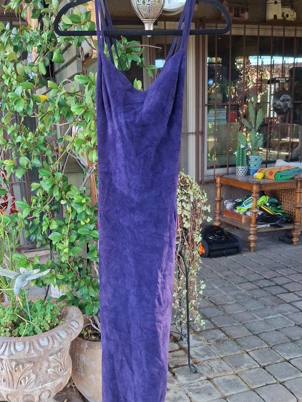 Absolutely Gorgeous Vintage Suede Purple Slip Dress
